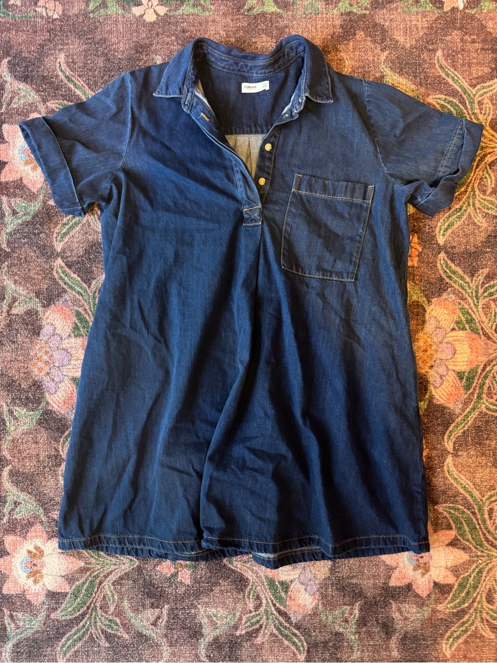 Sonoma Women’s Denim Mini Blue Jean Shirt Dress Pockets Plus Size - XXL